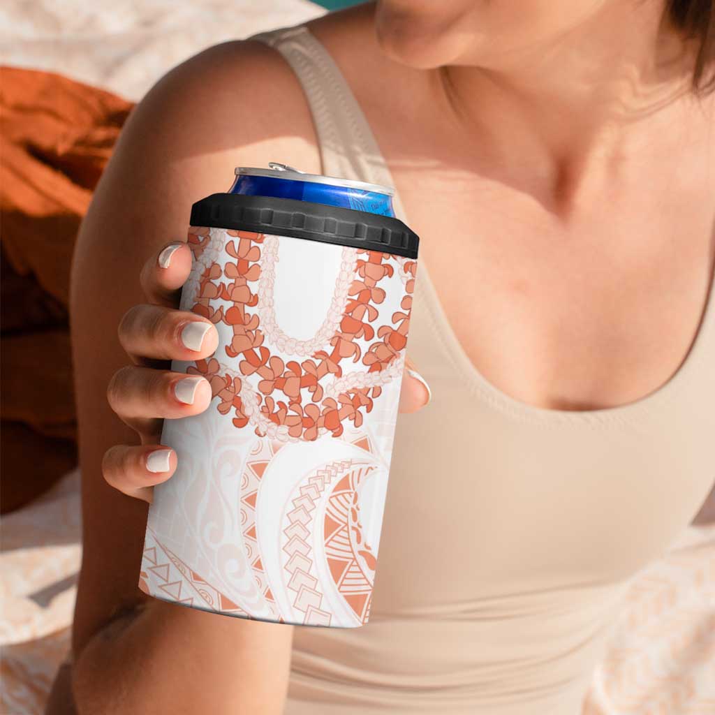 Aloha Lei Onaona 4 in 1 Can Cooler Tumbler Red Hawaiian Tribal Pattern