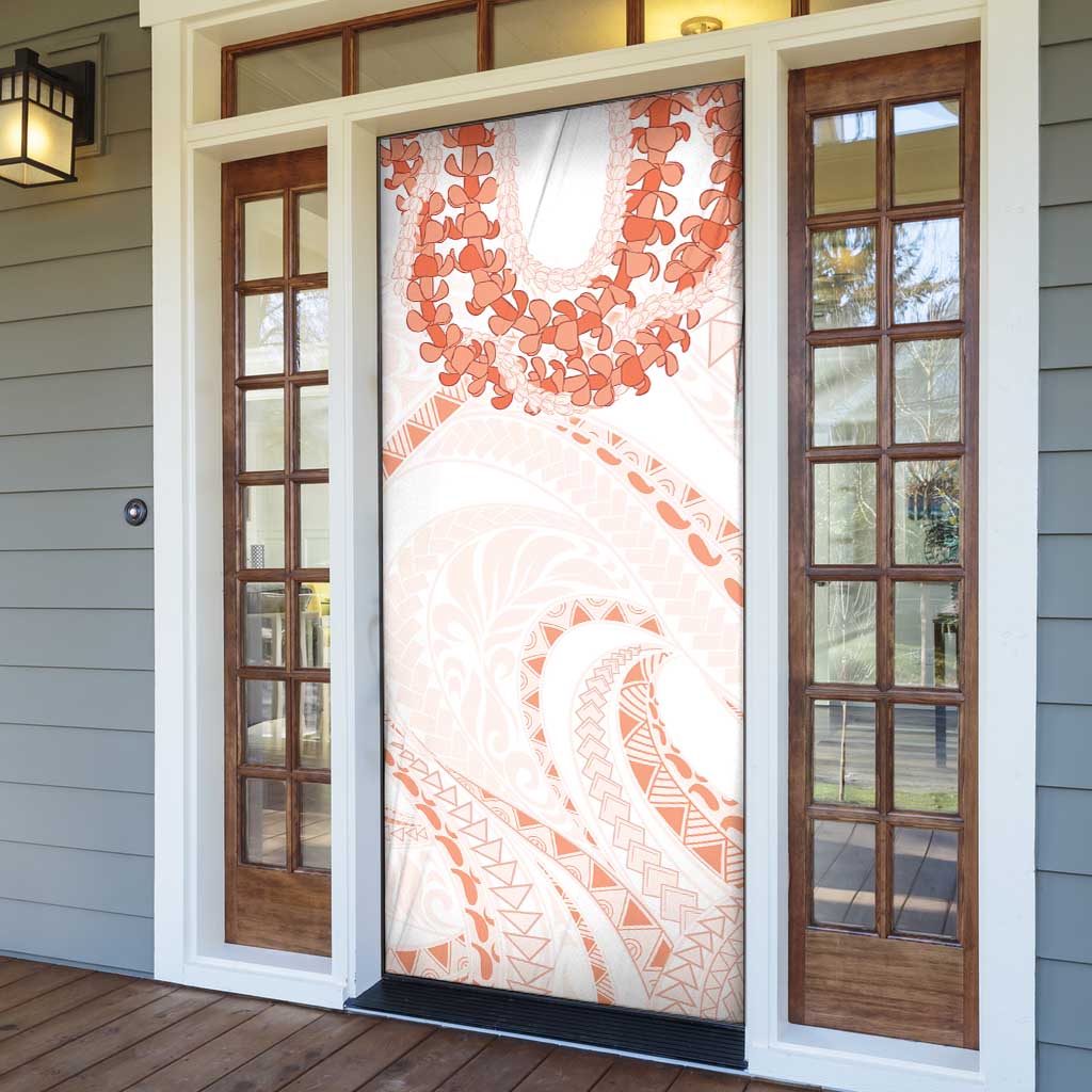 Aloha Lei Onaona Door Cover Red Hawaiian Tribal Pattern - Polynesian Pride