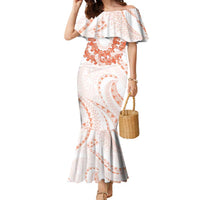 Aloha Lei Onaona Family Matching Mermaid Dress and Hawaiian Shirt Red Hawaiian Tribal Pattern LT9 Mom's Dress Red - Polynesian Pride