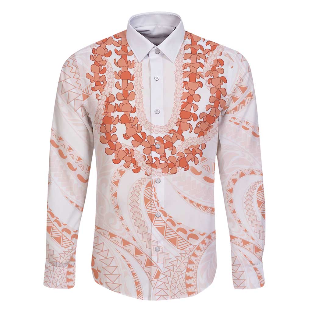 Aloha Lei Onaona Family Matching Off Shoulder Maxi Dress and Hawaiian Shirt Red Hawaiian Tribal Pattern LT9 Dad's Shirt - Long Sleeve Red - Polynesian Pride