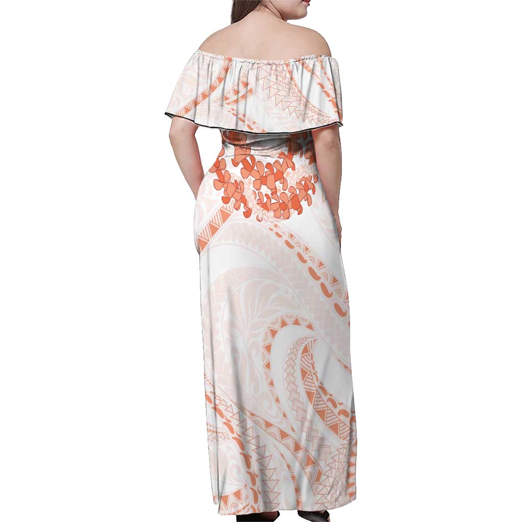 Aloha Lei Onaona Family Matching Off Shoulder Maxi Dress and Hawaiian Shirt Red Hawaiian Tribal Pattern LT9 - Polynesian Pride
