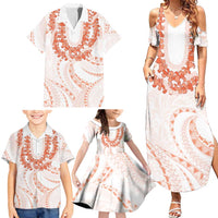 Aloha Lei Onaona Family Matching Summer Maxi Dress and Hawaiian Shirt Red Hawaiian Tribal Pattern LT9 - Polynesian Pride