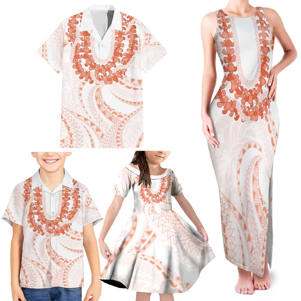 Aloha Lei Onaona Family Matching Tank Maxi Dress and Hawaiian Shirt Red Hawaiian Tribal Pattern LT9 - Polynesian Pride