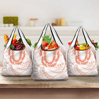Aloha Lei Onaona Grocery Bag Red Hawaiian Tribal Pattern