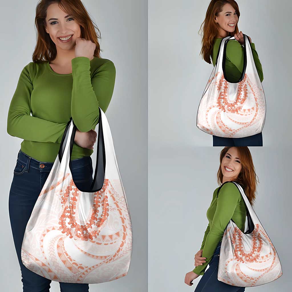 Aloha Lei Onaona Grocery Bag Red Hawaiian Tribal Pattern