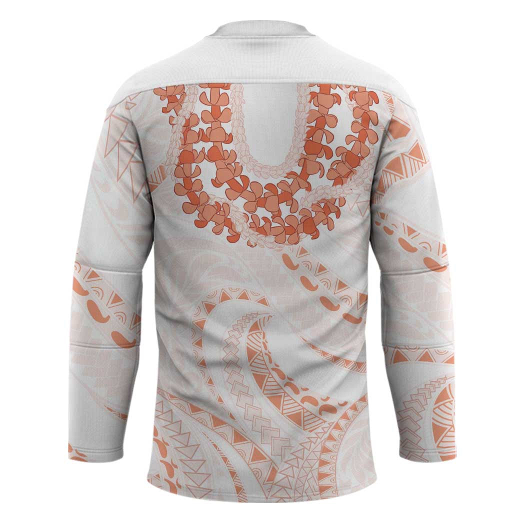 Aloha Lei Onaona Hockey Jersey Red Hawaiian Tribal Pattern - Polynesian Pride
