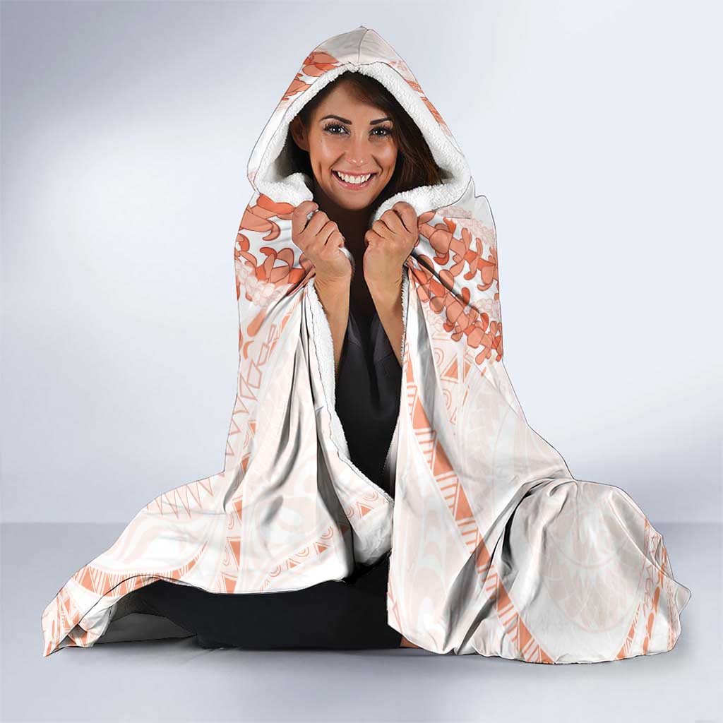 Aloha Lei Onaona Hooded Blanket Red Hawaiian Tribal Pattern