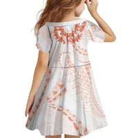 Aloha Lei Onaona Kid Short Sleeve Dress Red Hawaiian Tribal Pattern