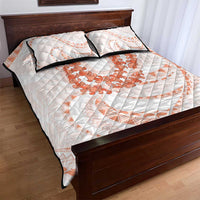 Aloha Lei Onaona Quilt Bed Set Red Hawaiian Tribal Pattern