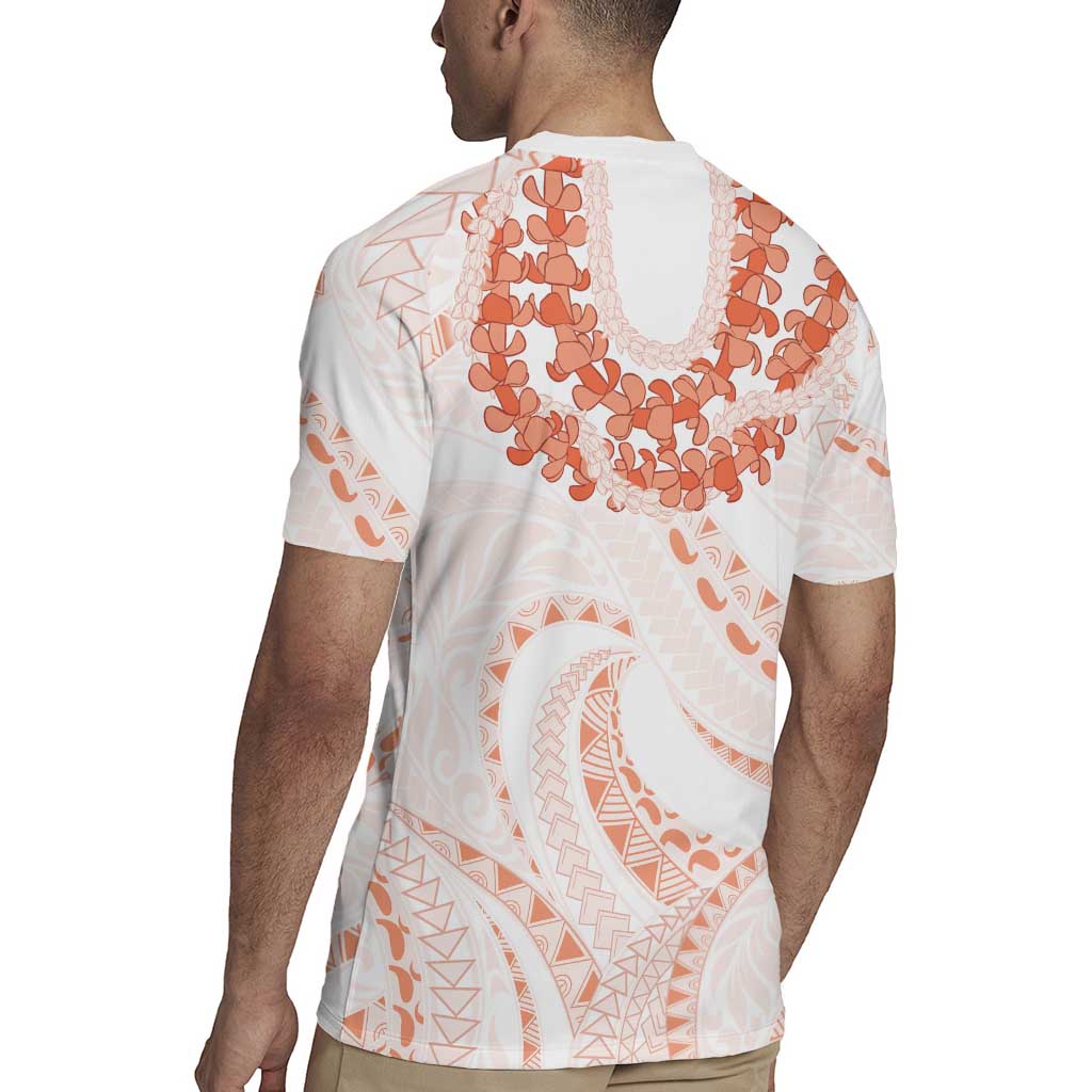 Aloha Lei Onaona Rugby Jersey Red Hawaiian Tribal Pattern