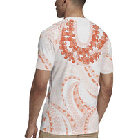 Aloha Lei Onaona Rugby Jersey Red Hawaiian Tribal Pattern