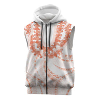 Aloha Lei Onaona Sleeveless Zip Hoodie Red Hawaiian Tribal Pattern LT9
