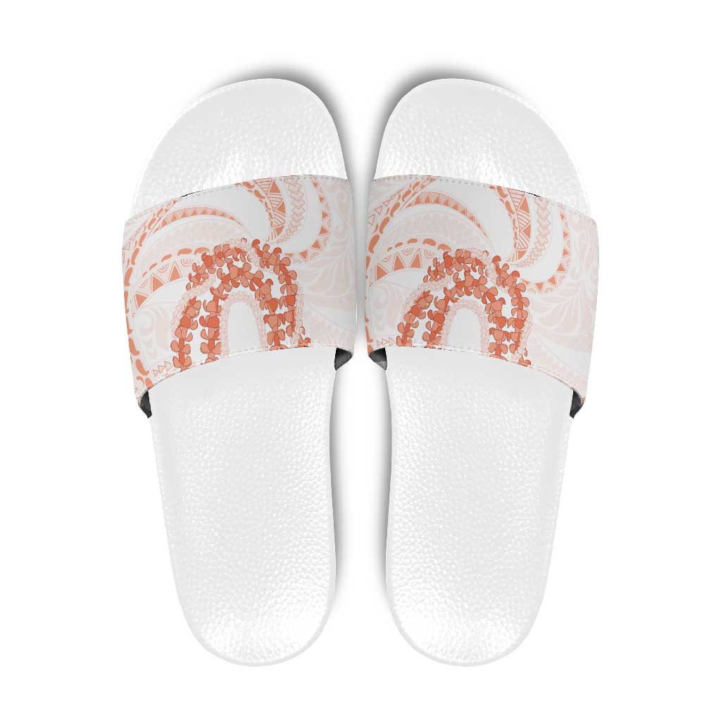 Aloha Lei Onaona Slide Sandals Red Hawaiian Tribal Pattern - Polynesian Pride