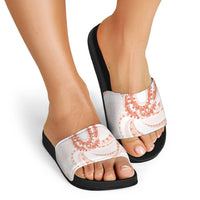 Aloha Lei Onaona Slide Sandals Red Hawaiian Tribal Pattern - Polynesian Pride