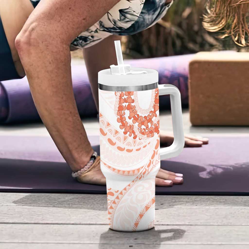 Aloha Lei Onaona Tumbler With Handle Red Hawaiian Tribal Pattern