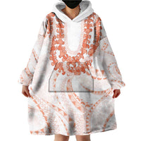 Aloha Lei Onaona Wearable Blanket Hoodie Red Hawaiian Tribal Pattern