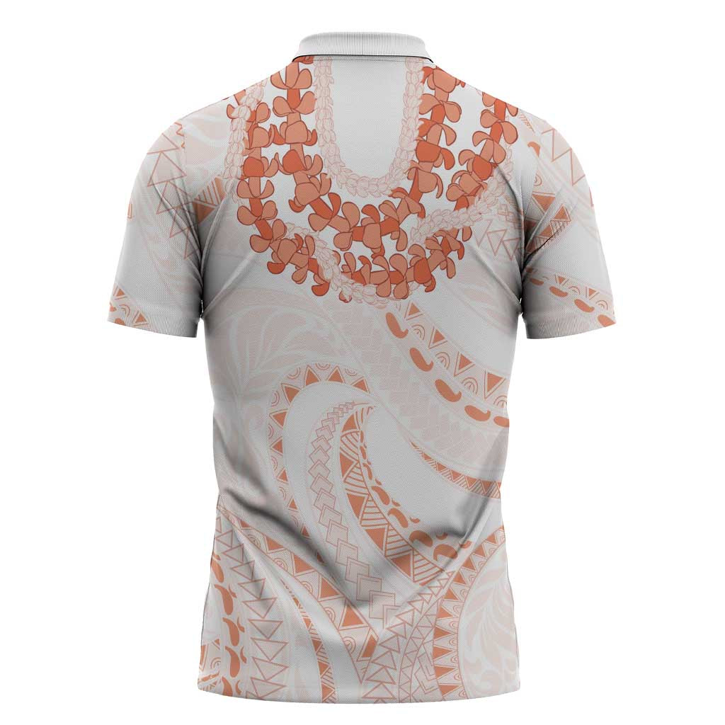 Aloha Lei Onaona Zipper Polo Shirt Red Hawaiian Tribal Pattern - Polynesian Pride