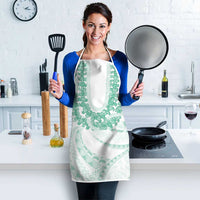 Aloha Lei Onaona Apron Sage Green Hawaiian Tribal Pattern - Polynesian Pride