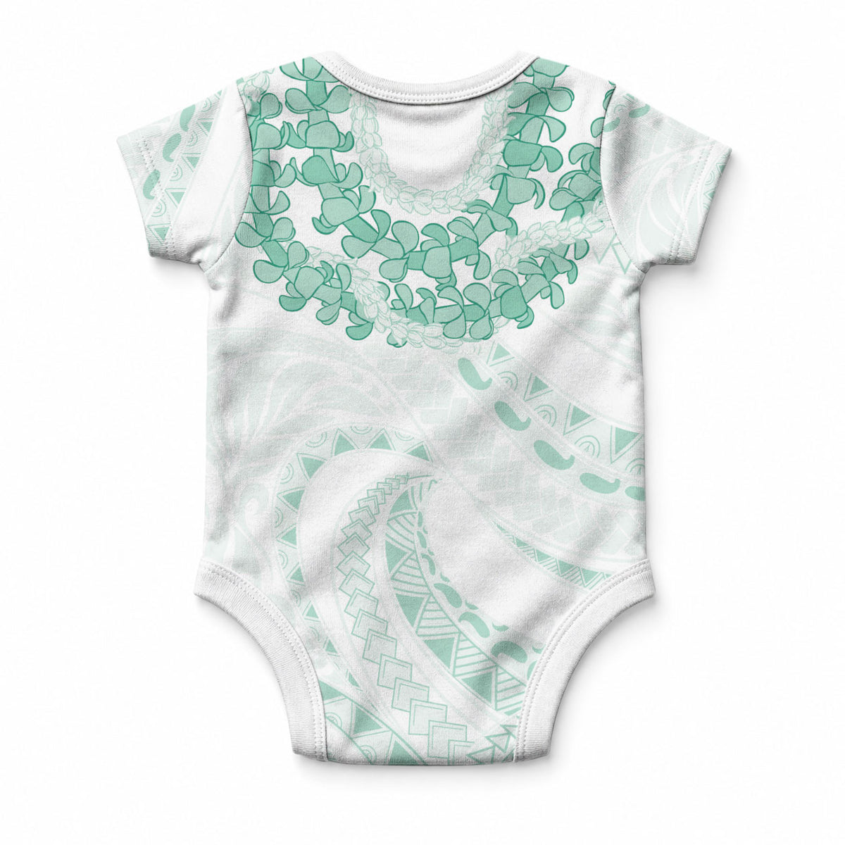 Aloha Lei Onaona Baby Onesie Sage Green Hawaiian Tribal Pattern LT9 - Polynesian Pride