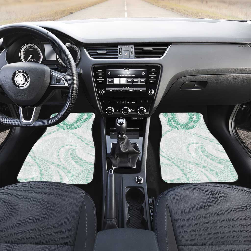 Aloha Lei Onaona Car Mats Sage Green Hawaiian Tribal Pattern