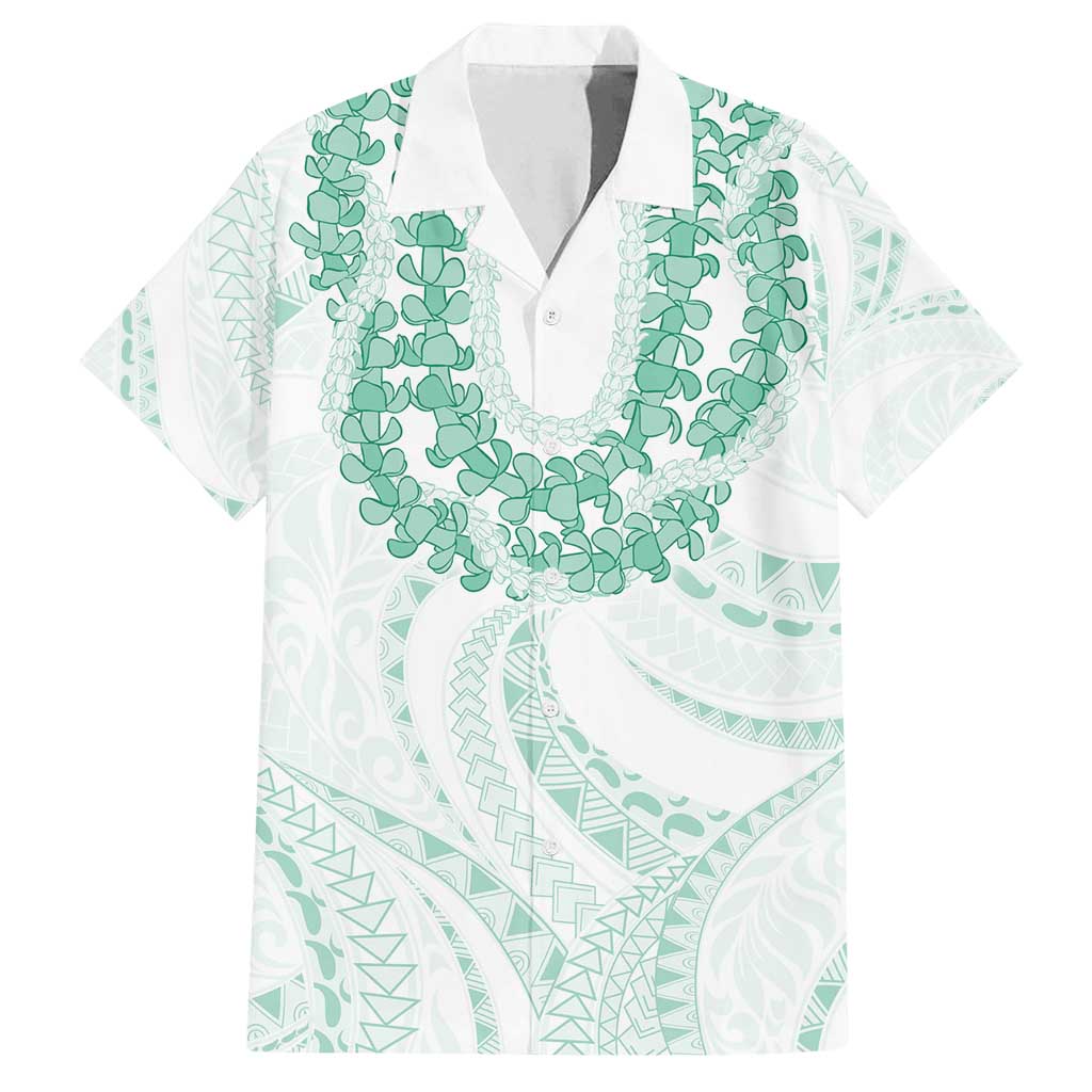 Aloha Lei Onaona Family Matching Summer Maxi Dress and Hawaiian Shirt Sage Green Hawaiian Tribal Pattern LT9 Dad's Shirt - Short Sleeve Green - Polynesian Pride