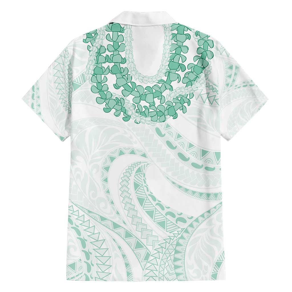 Aloha Lei Onaona Family Matching Tank Maxi Dress and Hawaiian Shirt Sage Green Hawaiian Tribal Pattern LT9 - Polynesian Pride