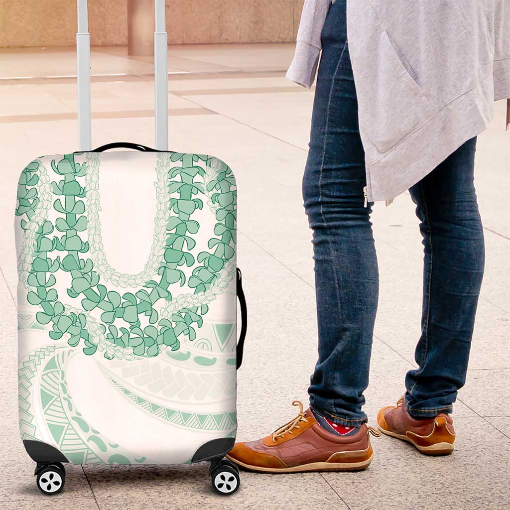 Aloha Lei Onaona Luggage Cover Sage Green Hawaiian Tribal Pattern