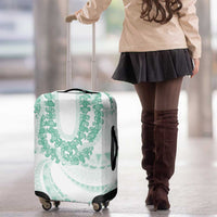 Aloha Lei Onaona Luggage Cover Sage Green Hawaiian Tribal Pattern