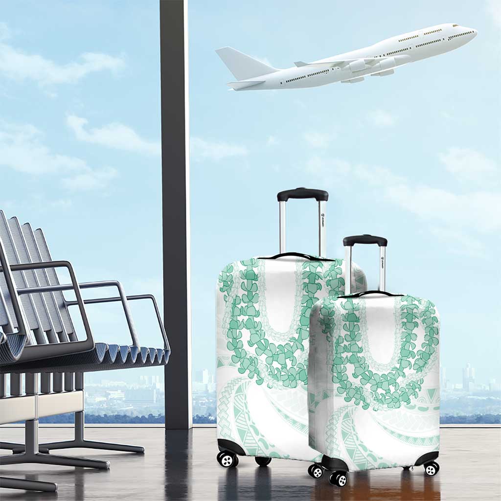 Aloha Lei Onaona Luggage Cover Sage Green Hawaiian Tribal Pattern