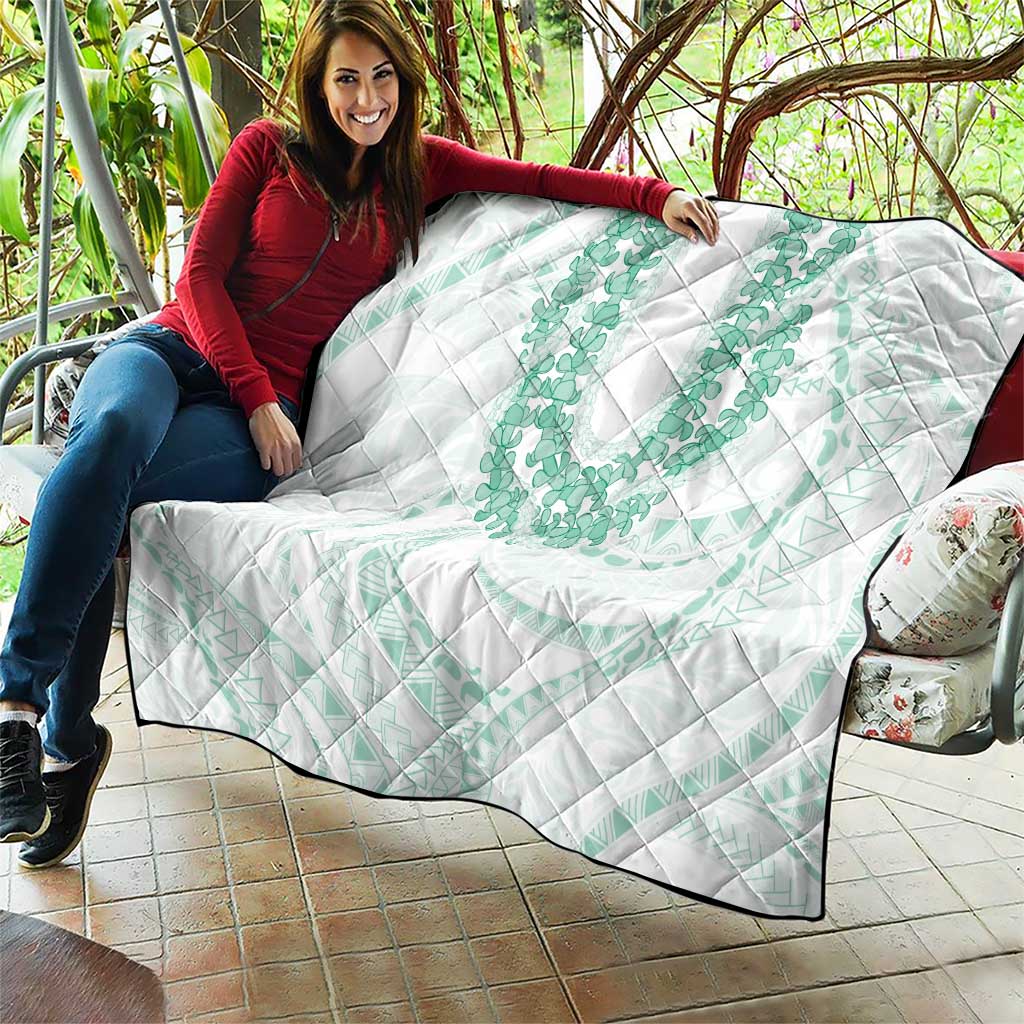 Aloha Lei Onaona Quilt Sage Green Hawaiian Tribal Pattern