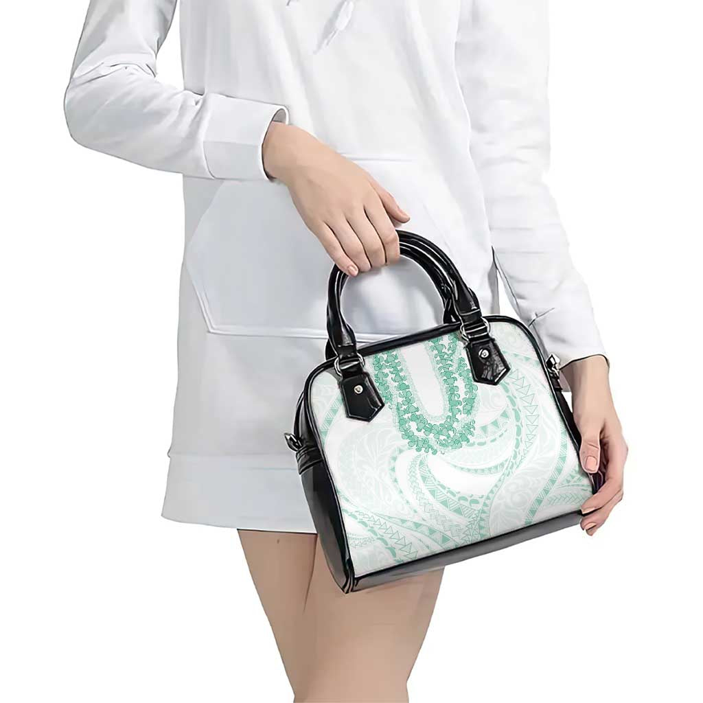 Aloha Lei Onaona Shoulder Handbag Sage Green Hawaiian Tribal Pattern