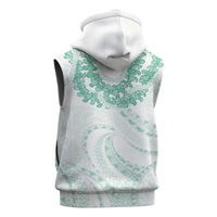 Aloha Lei Onaona Sleeveless Zip Hoodie Sage Green Hawaiian Tribal Pattern LT9