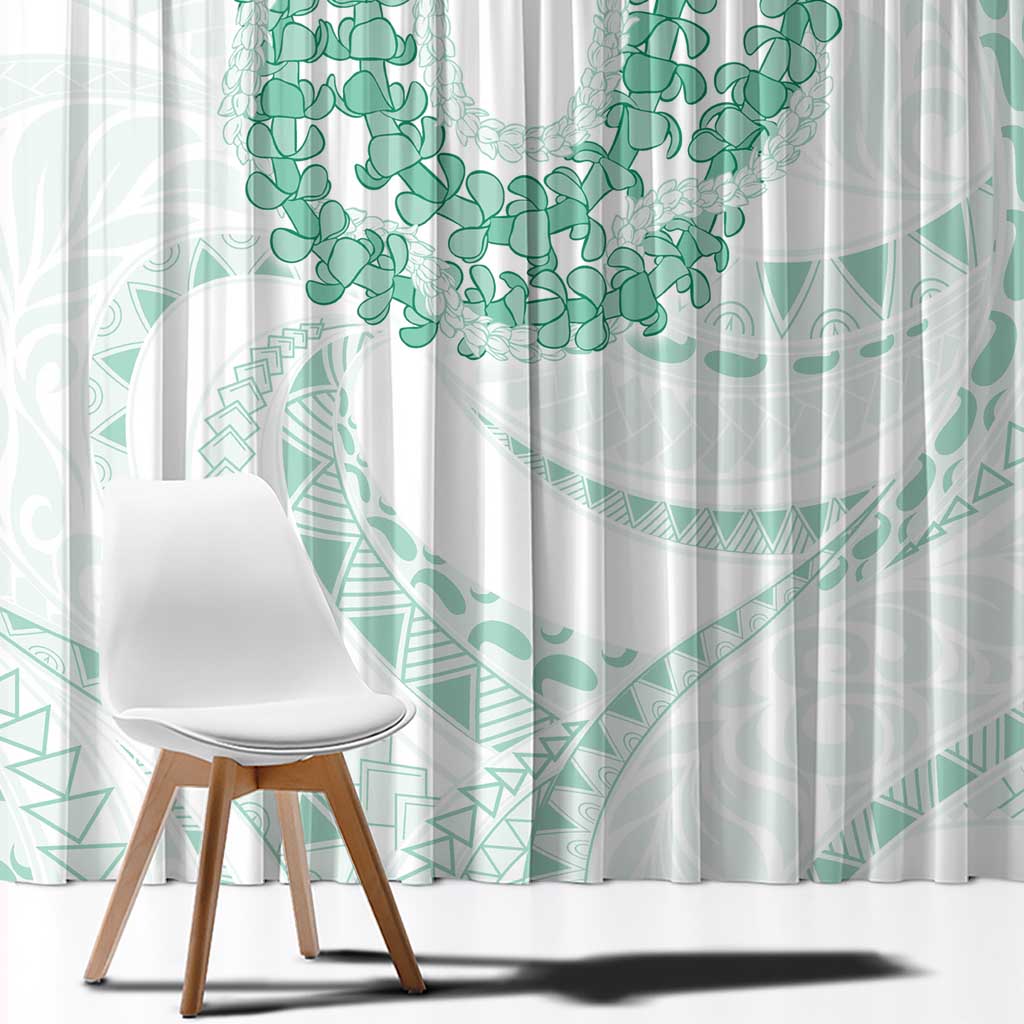 Aloha Lei Onaona Window Curtain Sage Green Hawaiian Tribal Pattern