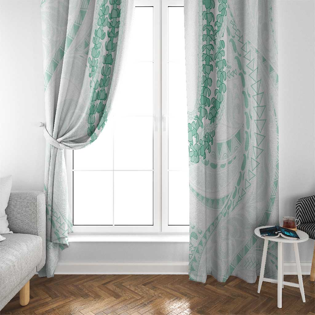 Aloha Lei Onaona Window Curtain Sage Green Hawaiian Tribal Pattern
