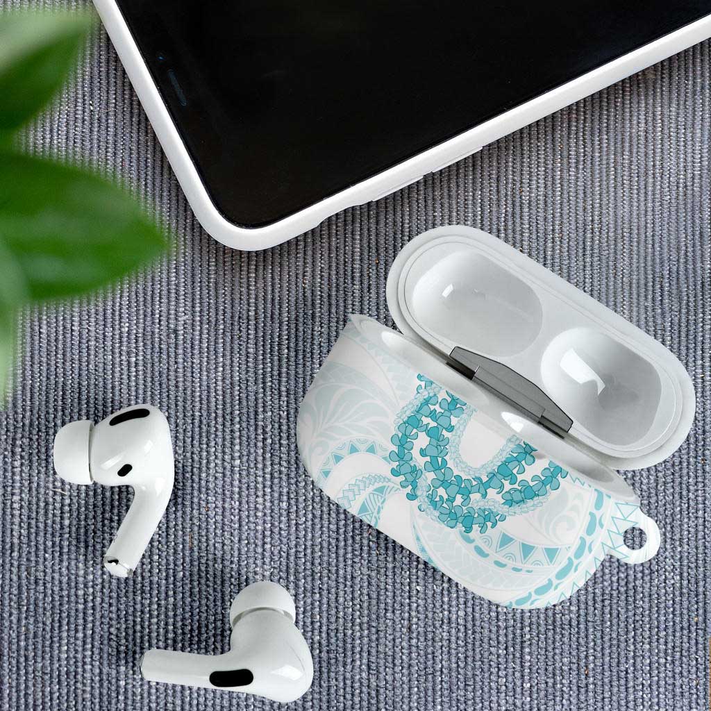 Aloha Lei Onaona AirPods Case Teal Hawaiian Tribal Pattern - Polynesian Pride