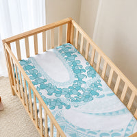 Aloha Lei Onaona Baby Bed Cover Teal Hawaiian Tribal Pattern LT9 - Polynesian Pride