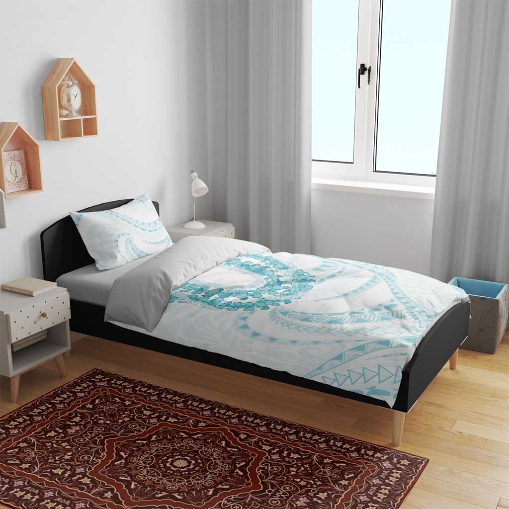 Aloha Lei Onaona Bedding Set Teal Hawaiian Tribal Pattern