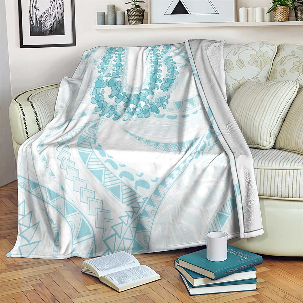 Aloha Lei Onaona Blanket Teal Hawaiian Tribal Pattern
