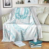 Aloha Lei Onaona Blanket Teal Hawaiian Tribal Pattern