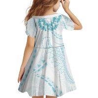 Aloha Lei Onaona Family Matching Off Shoulder Maxi Dress and Hawaiian Shirt Teal Hawaiian Tribal Pattern LT9 - Polynesian Pride