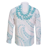 Aloha Lei Onaona Family Matching Short Sleeve Bodycon Dress and Hawaiian Shirt Teal Hawaiian Tribal Pattern LT9 - Polynesian Pride