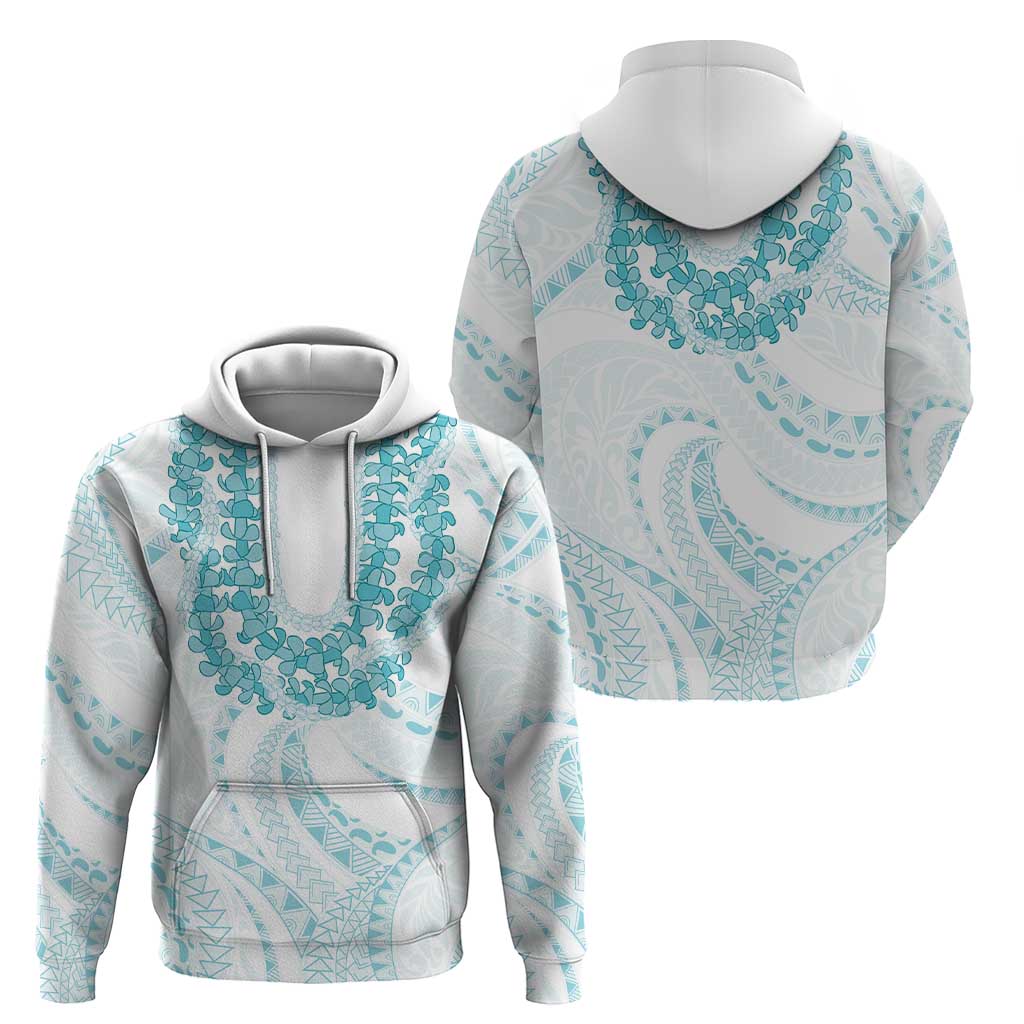 Aloha Lei Onaona Hoodie Teal Hawaiian Tribal Pattern