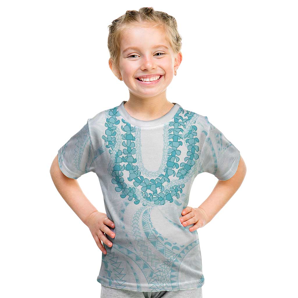 Aloha Lei Onaona Kid T Shirt Teal Hawaiian Tribal Pattern