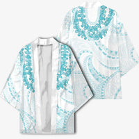 Aloha Lei Onaona Kimono Teal Hawaiian Tribal Pattern - Polynesian Pride