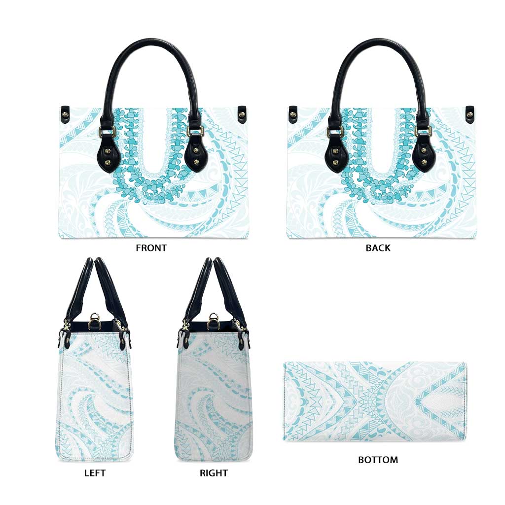 Aloha Lei Onaona Leather Bag Teal Hawaiian Tribal Pattern - Polynesian Pride