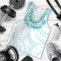 Aloha Lei Onaona Men Tank Top Teal Hawaiian Tribal Pattern