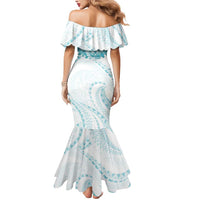 Aloha Lei Onaona Mermaid Dress Teal Hawaiian Tribal Pattern LT9 - Polynesian Pride