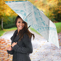 Aloha Lei Onaona Umbrella Teal Hawaiian Tribal Pattern - Polynesian Pride