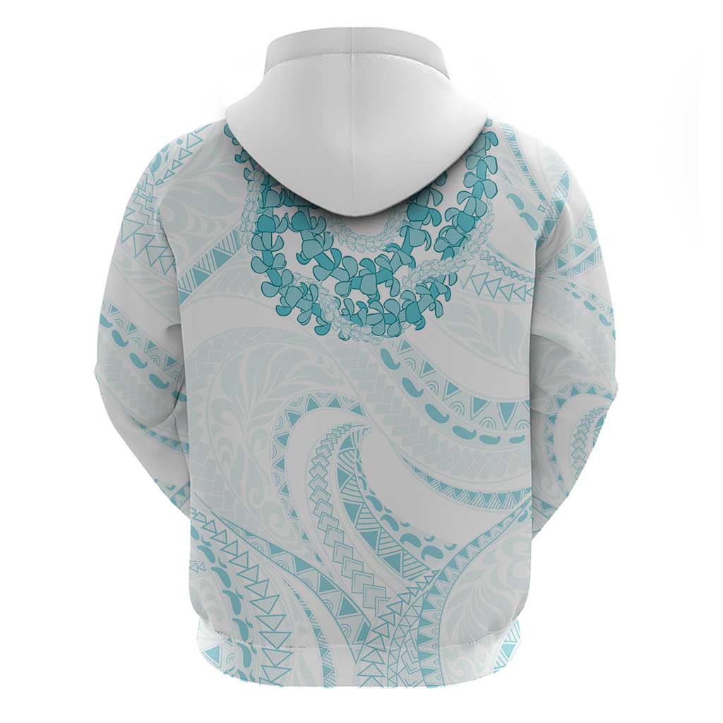 Aloha Lei Onaona Zip Hoodie Teal Hawaiian Tribal Pattern