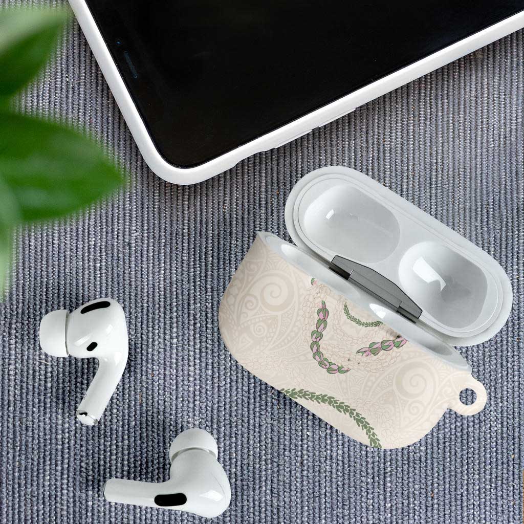 Aloha Lei Mikioi AirPods Case Beige Polynesian Tribal Tatau Pattern - Polynesian Pride
